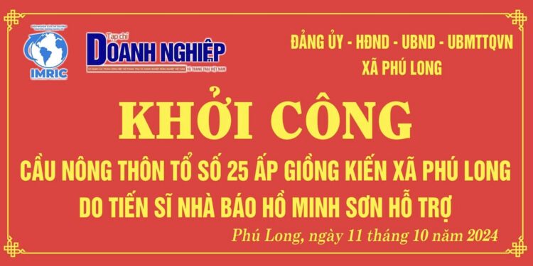 Viện IMRIC – Viện IRLIE phối hợp Tạp chí Doanh nghiệp và Trang trại Việt Nam: Khởi công cầu nông thôn tổ 25 – nối nhịp bờ vui