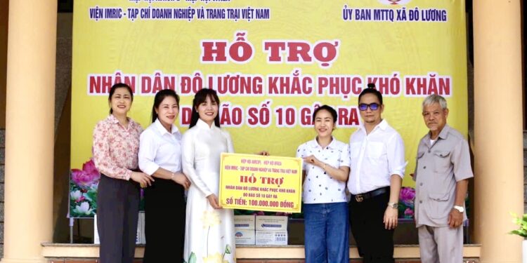 Hiệp hội AVRCIPL phối hợp Hiệp hội VCCDA và Viện IMRIC; Viện IRLIE sẻ chia với đồng bào bị ảnh hưởng bão lũ xã Đô Lương (tỉnh Nghệ An)