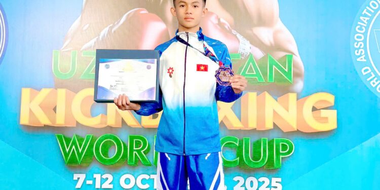 Vận động viên Võ Minh Triết giành huy chương Đồng tại giải vô địch cúp Kickboxing thế giới 2025